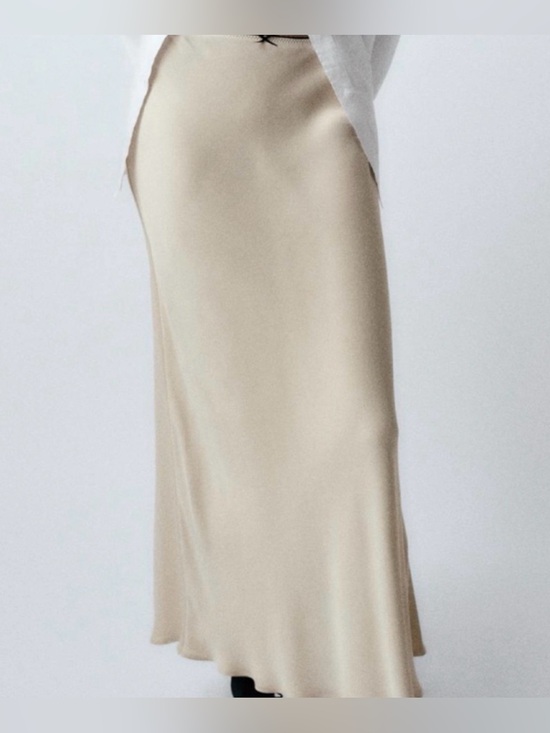Zara Dresses & Skirts - Zara Cream Satin Maxi Skirt